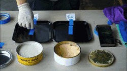 同一時間使用蜜蠟250的模具在差不多2秒后就掉落在桌面上，但使用常規(guī)蠟的模具還是牢牢地穩(wěn)固貼在模具上，附著力十分強(qiáng)，由此可見使用蜜蠟250的脫膜效果更勝一籌。